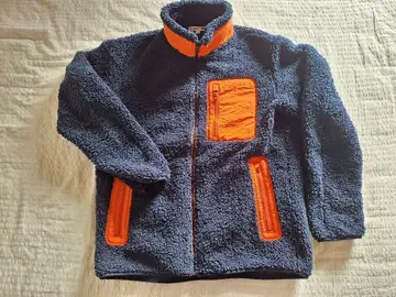 유니클로 jw 앤더슨 보아 플리스 자켓 네이비 오렌지