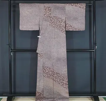 동바리 재단 짙은 보라색 순수 실크 츠케사게 호몬기 에도 코몬