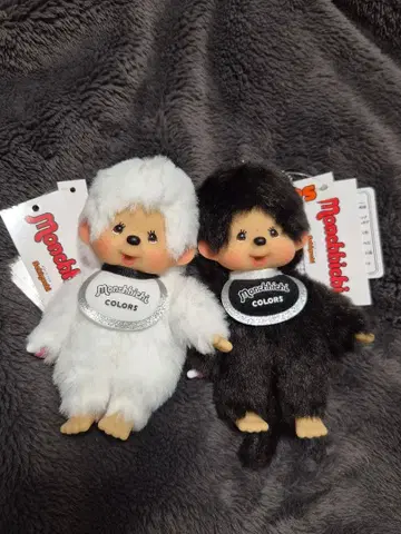 몬치치 컬러즈 봉제 인형 화이트와 블랙 약 20cm