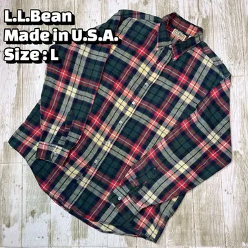 L.L.Bean 체크 무늬 긴팔 BD 셔츠 USA제 L 현행 택