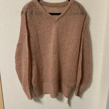 BASEMENT online 베이지 V넥 니트 스웨터 F 사이즈