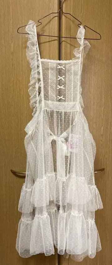 시마무라 아오키 미사코 콜라보 레이스 에이프런 LL