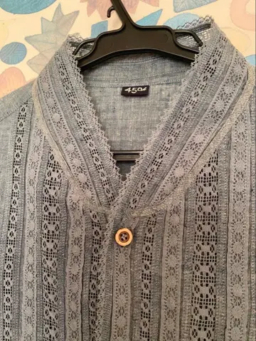 45rpm 인도 카디 사각 레이스 블라우스