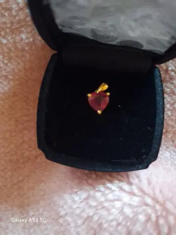 골드 루비 하트형 펜던트