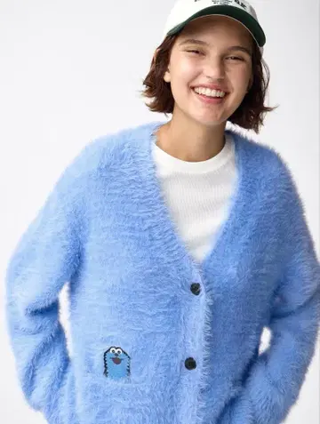 오버 사이즈 가디건 퍼펫 순순 블루