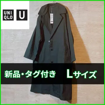 유니클로 U 23SS 후디드 롱 코트 L 사이즈 블랙 458030