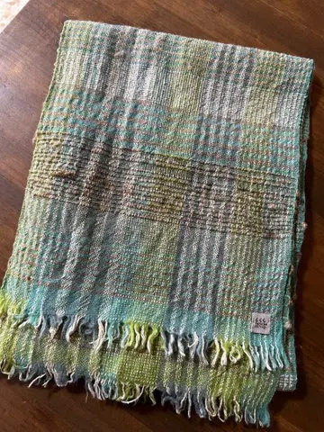 마키 텍스타일 스톨 와카키이로 그라데이션