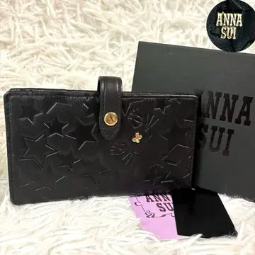 미사용 새상품 안나수이 카드 케이스 대용량 플레이잉캣 별 블랙