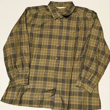 [ PORCELLNO ] 카키 계열 체크 무늬 플란넬 셔츠