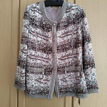 브라운 계열 오렌지 악센트 가디건 새상품