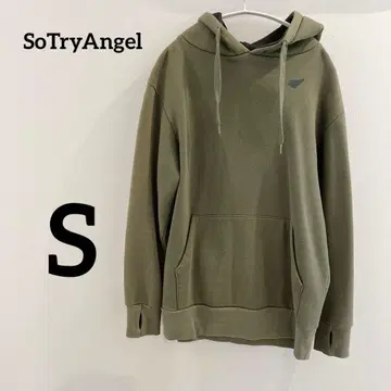 SoTryAngel [ S ] 올리브 후드 부착 후드티 롱 후드티