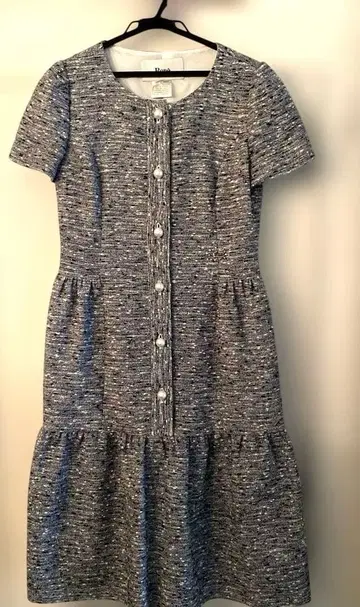 Rene 트위드 반팔 원피스