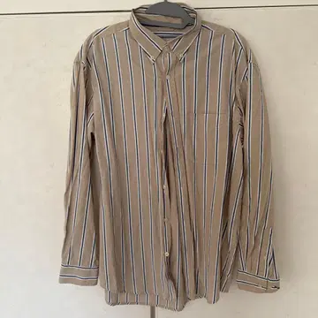 CERONIAS 베이지 스트라이프 긴팔 셔츠 LL