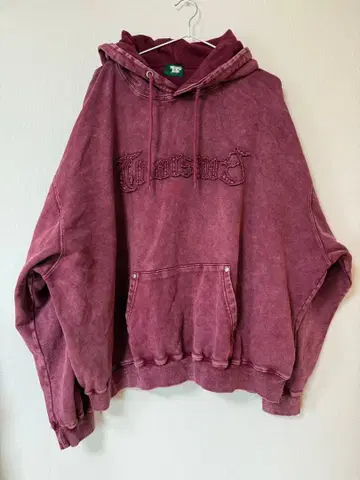 That's life 자츠라이프 버건디 오버 사이즈 후드티 XL