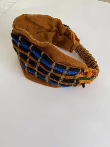 체크 무늬 캐주얼 헤어밴드