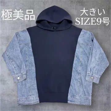 새상품급 이소재 후드티 데님 절개 컨디션 최상 M 사이즈 남녀 공용