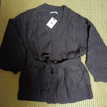 GRL 브라운 케이블 짜임 가디건