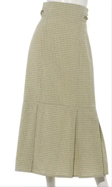 archives 체크 턱 절개 스커트 그린