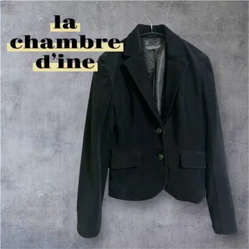 la chambre d'ine 벨로아 자켓 블랙 38 M 고급