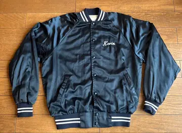 네이비 바시티 자켓 Loria 자수 빈티지 80년대