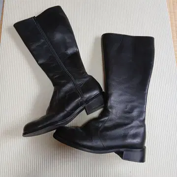 리걸 롱 부츠 블랙 24cm 사이드 지퍼