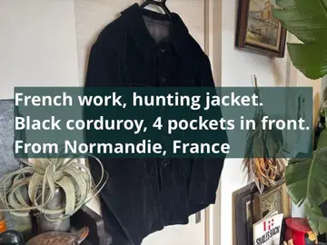 프렌치 워크 코듀로이 헌팅 자켓 커버올 블랙