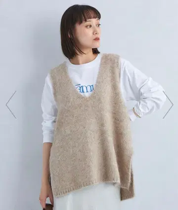 그린 라벨 릴랙싱 알파카 믹스 샤기 베스트