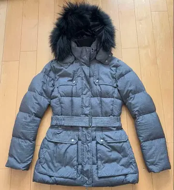 add 후드 부착 다운 자켓 그레이