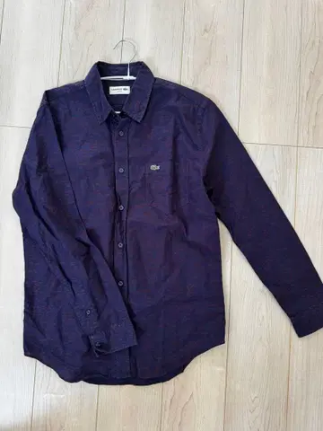 LACOSTE 긴팔 셔츠 보라색 패턴