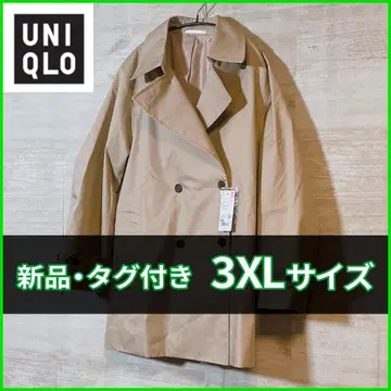 유니클로 숏 트렌치코트 3XL 사이즈 베이지 457227