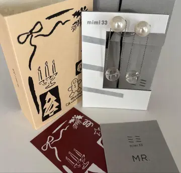 미사용 새상품 mimi33 미미33 펄 x 크리스탈 귀찌