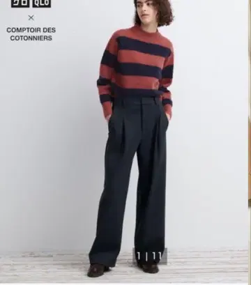 유니클로 콩트와르 데코토니에 와이드 팬츠 다크 그레이 S 가을/겨울