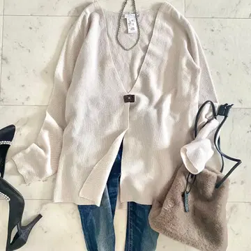 새상품급 파비아나 필리피 캐시미어 메리노울 가죽 버튼 가디건