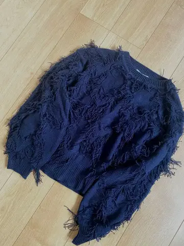 니트 스웨터 프린지 사용 풀오버 여성용