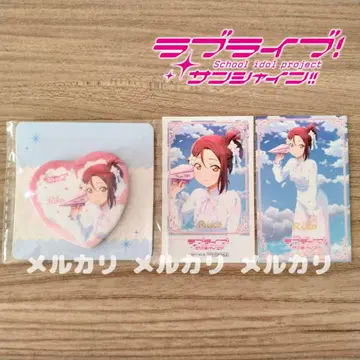 러브 라이브! 선샤인!! 하트형 캔뱃지 사쿠라우치 리코 + 금박 카드