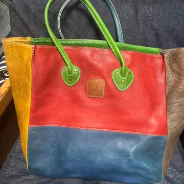 유케텐 yuketen 멀티 컬러 가죽 토트백