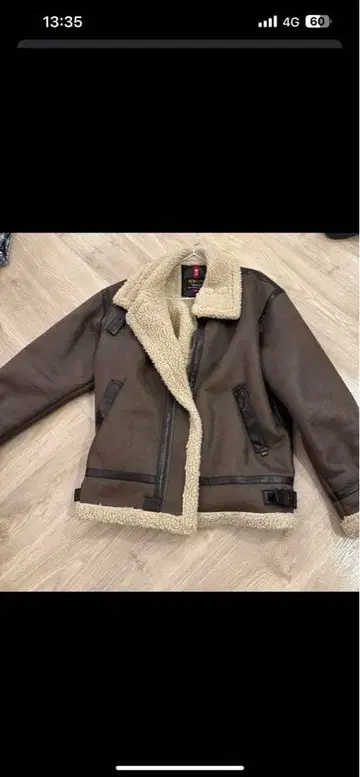 ALPHA 가죽 싱글 라이더 자켓 L 브라운