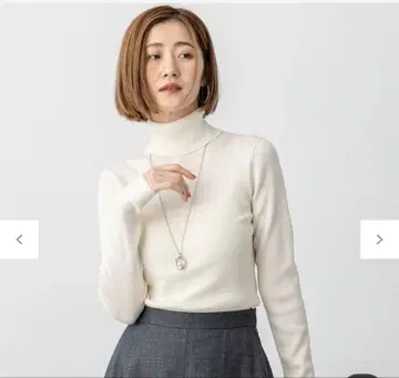 23구 니트 화이트 울스울 리브 터틀 니트 38