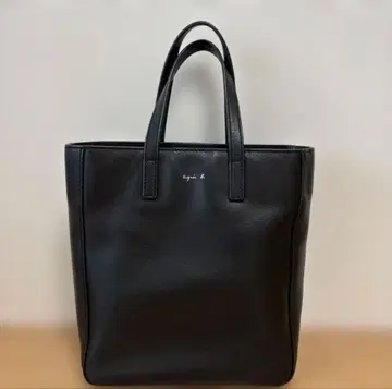 아네스 베이 블랙 가죽 토트백