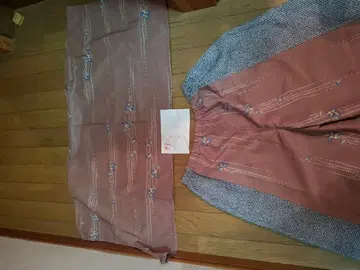 워셔블 기모노 소재의 판초 스타일 블라우스와 하프 팬츠 세트