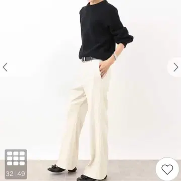 [YURI KOBAYASHI 콜라보] 트윌 와이드 팬츠 아이보리 M