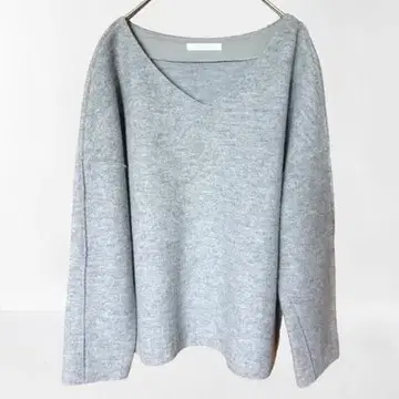 GALERIE VIE 갤러리 바이 울 V넥 풀오버 그레이