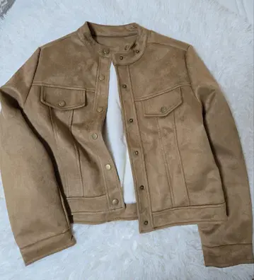 노카라 자켓 베이지 플리스 안감