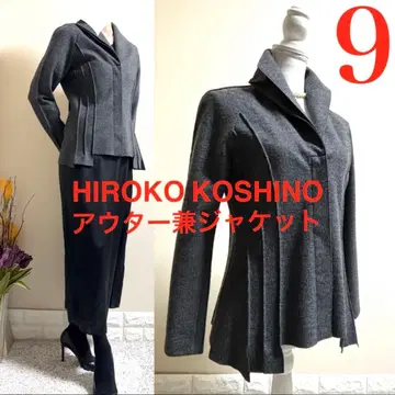 히로코코시노 정가 4.9만 실크 울 비대칭 아우터 자켓 M