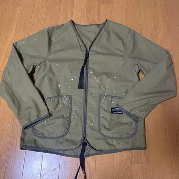 유니폼 익스페리먼트 노카라 자켓 사이즈 2 올리브