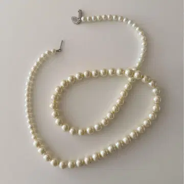 화이트 펄 목걸이 롱