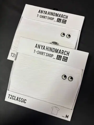 택 포함 새상품 유니클로 반팔 슬라브 T셔츠 M 2세트