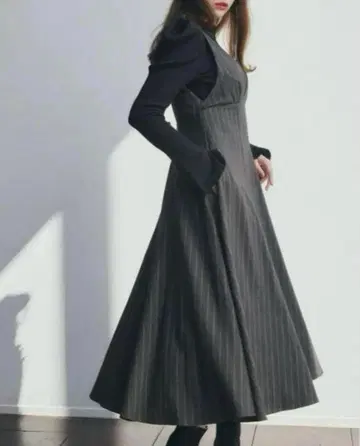 Herlipto 스트라이프 점퍼 스커트 리치 그레이