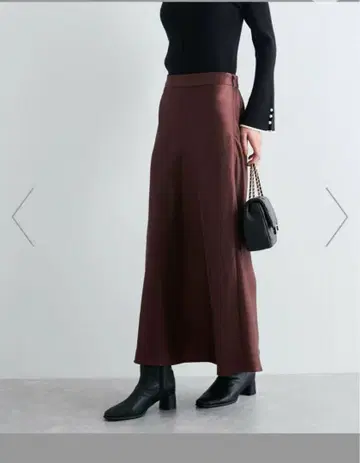 VIS 브라운 롱 스커트