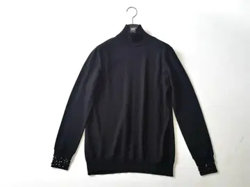 AKRIS 아크리스 울 하이넥 니트탑 블랙